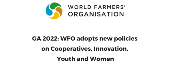 GA 2022 WFO adopts an official position on Cooperatives, Innovation, Youth and Women