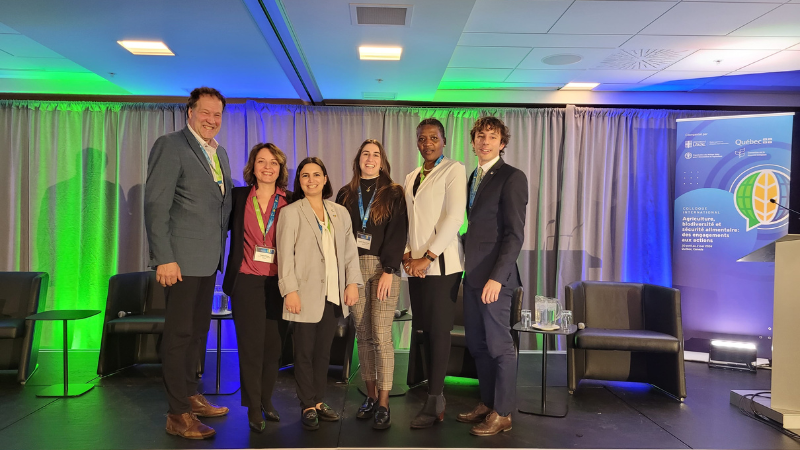 From left to right: Pierre Lampron, Second Vice President (CFA), Tamar Toria, CEO (GFA), Maria Alkayed, Manager of Environmental Sustainability and Regulatory Affairs (CFA), Agustina Diaz Valdez, President (SRA), Tamisha Lee, President (JNRWP), Francesco Brusaporco (WFO)