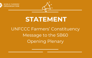 UNFCCC Farmers Constituency SB60 Opening Plenary statement