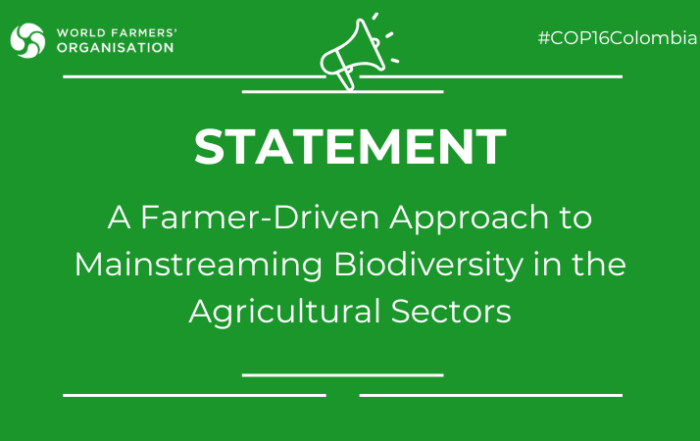 Statement of the World Farmers’ Organisation for CBD COP16 Biodiversity