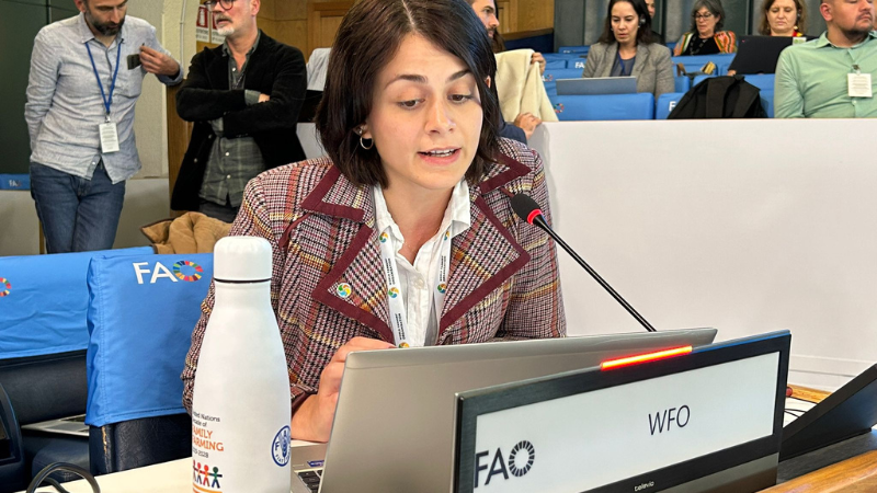 WFO Advocacy, Policy, and Partnerships Officer  Francesca Mancarella at the Committee on World Food Security (CFS 52)