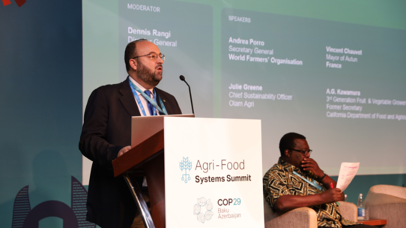 WFO Secretary General Andrea Porro at the 'Agri-Food Systems Summit'